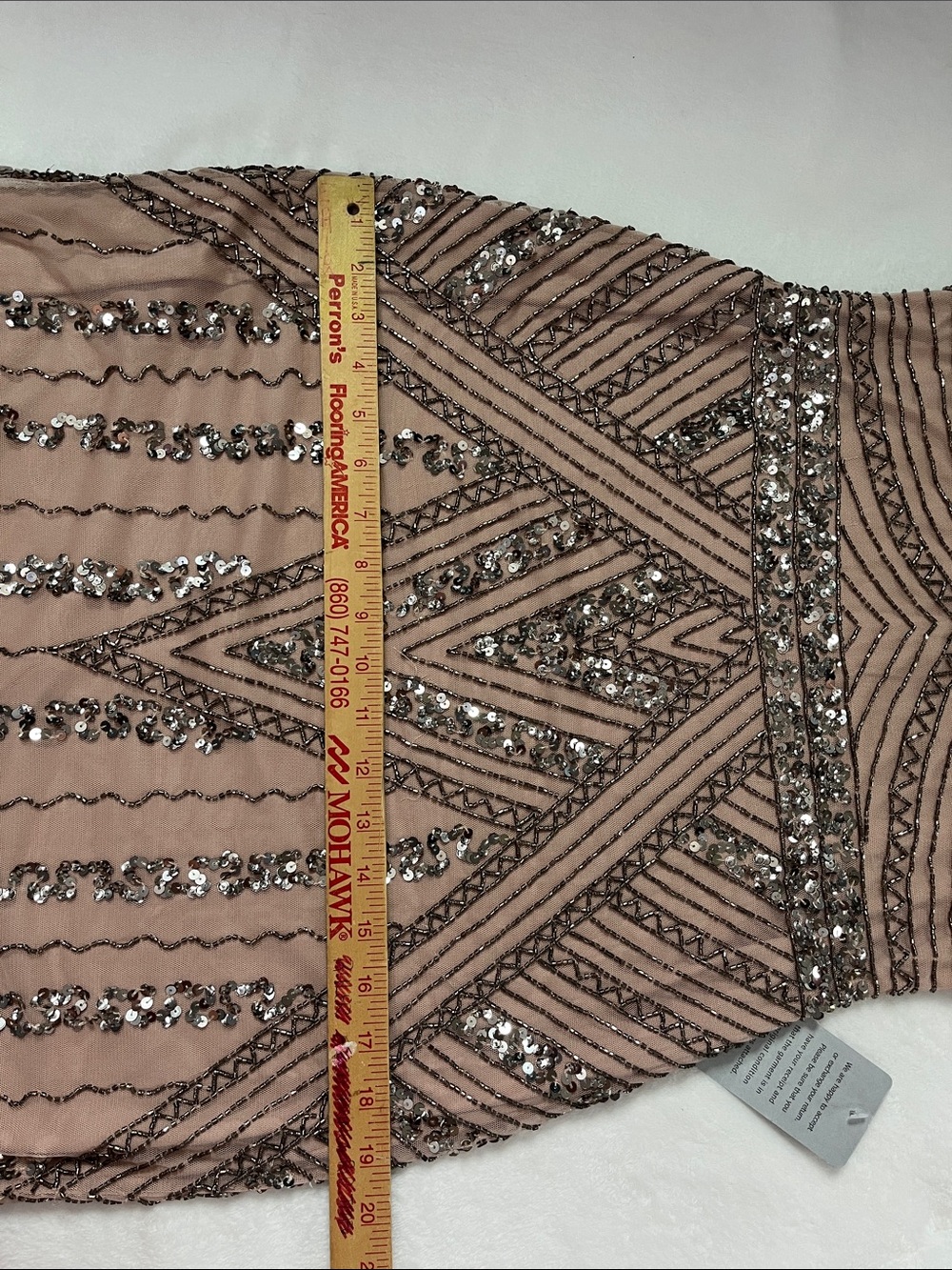NWT Nordstrom Marina Pale Pink Sequined Gown - Picture 9 of 10